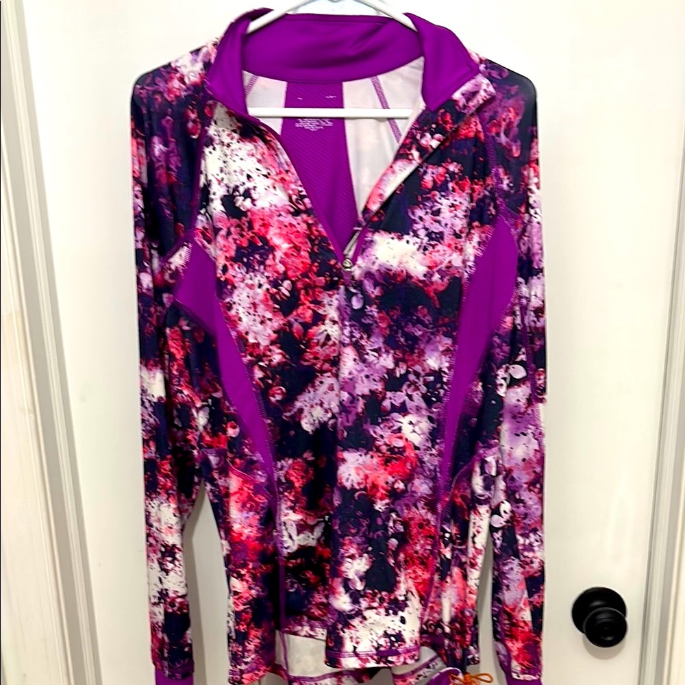 2 pc Women's Purple and Pink Floral workout Set